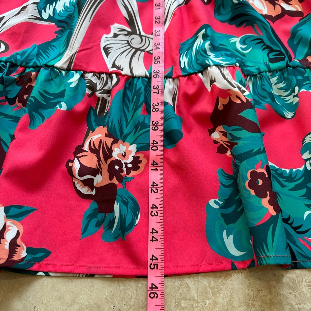 RELISTED * Floral Smocked Bust Tie Straps Floor Length Maxi Dress Women’s Size S - Picture 7 of 10